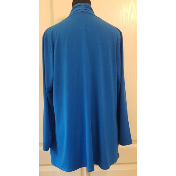 Bob Mackie Wearable Art Kimono Top Women's Size S Blue Open Front Cardigan Boho - Picture 3 of 6